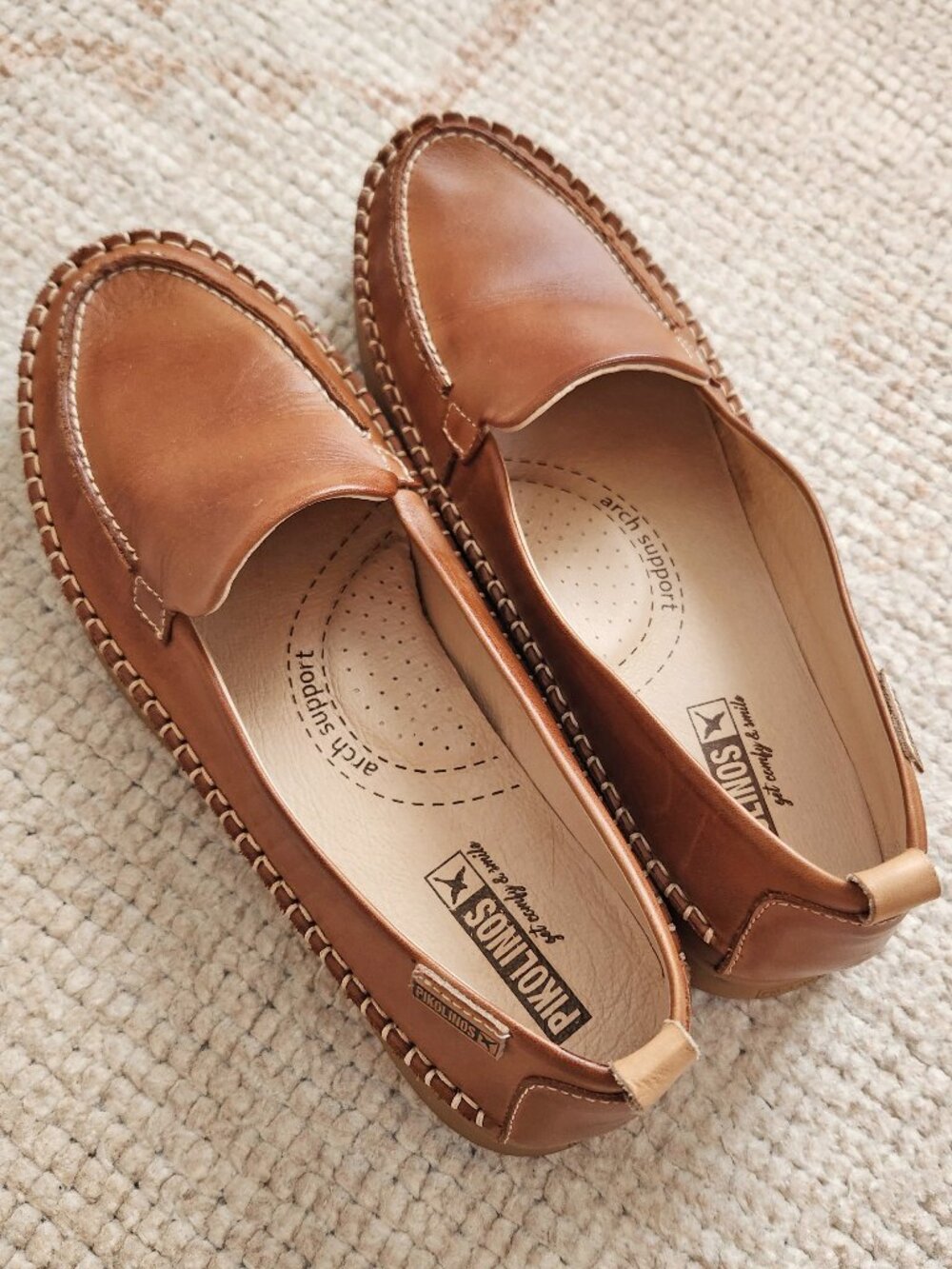 Pikolinos Gandia Brandy Color Stitched Loafer Size 39